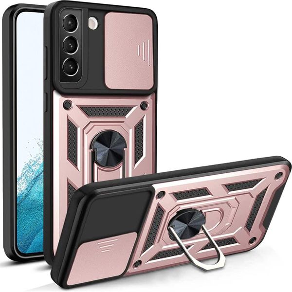 Custodia Galaxy S22 5G Con Anello, Supporto, Protezione Fotocamera, Paraurti In Tpu, Custodia In Silicone Per Samsung Galaxy S22 5G Rosa-image