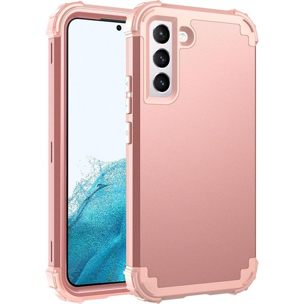 Custodia Per Samsung Galaxy S23 Hybrid 3In1 Pc E Tpu Antiurto, Custodia Resistente Oro Rosa-image