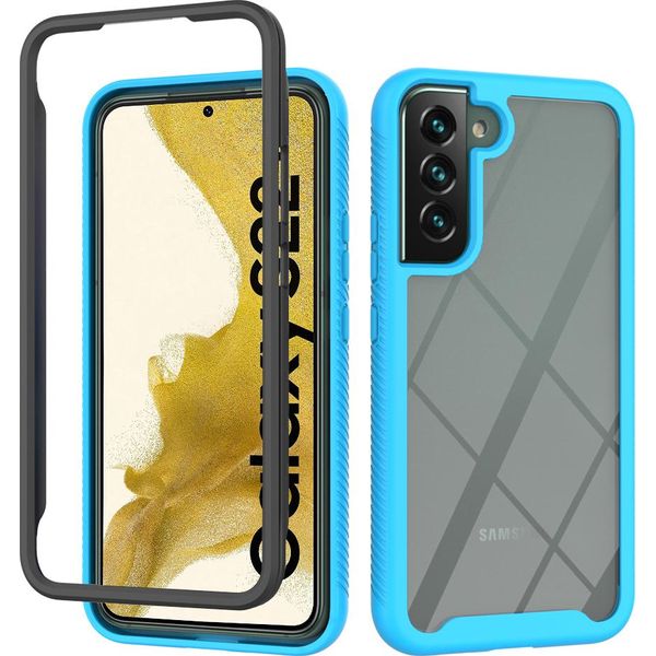 Galaxy S22 5G Case, Hybrid Transparent Back Cover, Rugged Tpu Bumper, Custodia Antiurto Per Samsung Galaxy S22 5G Blue-image
