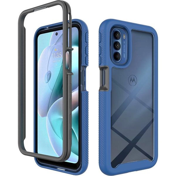 Moto G31 Case, Hybrid Trasparente Posteriore Robusto Paraurti Tpu Antiscivolo Antiurto Custodia Protettiva Completa Per Motorola Moto G31 Blu Scuro-image