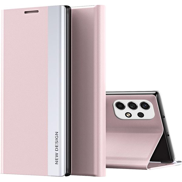 Custodia Galaxy A33 5G, Custodia In Finto Cuoio Magnetic Flip Stand Per Samsung Galaxy A33 5G Rosa-image