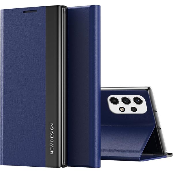 Custodia Galaxy A23 4G, Custodia Magnetica In Finto Cuoio Con Funzione Stand Per Samsung Galaxy A23 4G Blu Navy-image