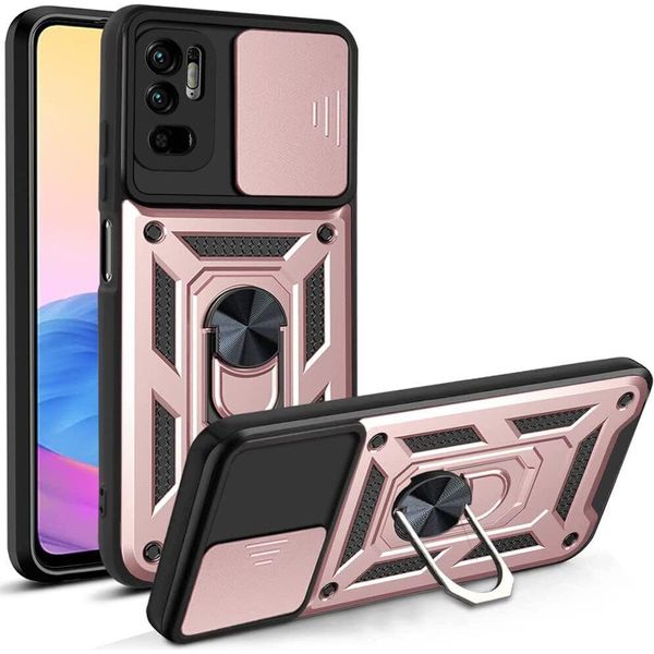 Xiaomi Poco M3 Pro 5G Custodia Con Anello, Supporto, Protezione Fotocamera, Paraurti In Tpu, Custodia In Silicone Per Xiaomi Poco M3 Pro 5G Rosa-image