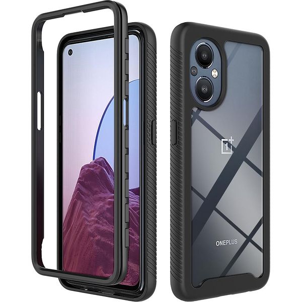 Oneplus Nord N20 5G Case, Hybrid Transparent Back Rugged Tpu Bumper Antiscivolo Custodia Protettiva Full Body Per Oneplus Nord N20 5G Nero-image