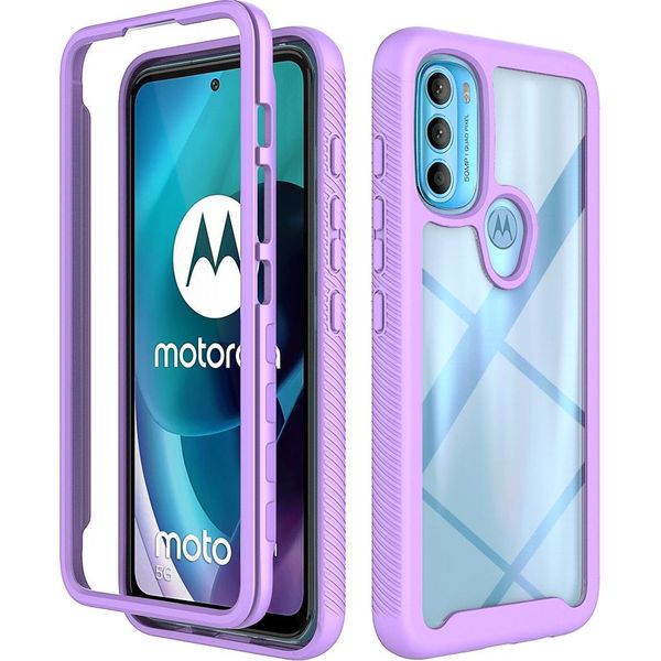 Moto G71 5G Case, Hybrid Transparent Back Cover, Rugged Tpu Bumper, Custodia Antiurto Per Motorola Moto G71 5G Purple-image