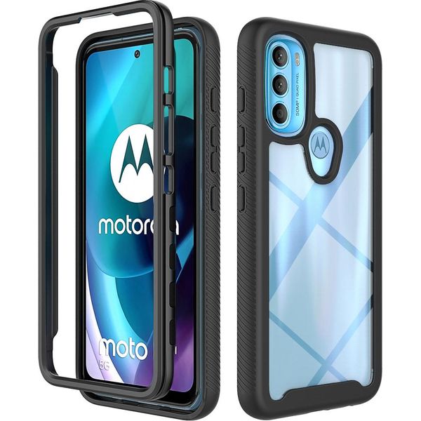 Moto G71 5G Case, Hybrid Transparent Back Cover, Rugged Tpu Bumper, Custodia Antiurto Per Motorola Moto G71 5G Nero-image
