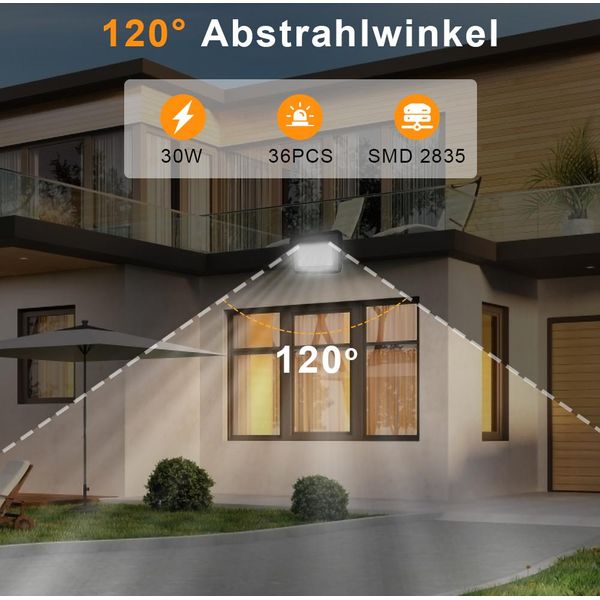 Jopassy Led Proiettore Proiettore Da Costruzione Lampada Da Esterno IP65 Proiettore Da Giardino 2X30W Bianco Freddo-image