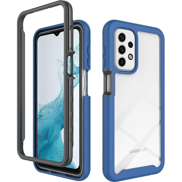 Custodia Galaxy A23 4G, Copertura Posteriore Trasparente Ibrida, Robusto Paraurti In Tpu, Custodia Antiurto Per Samsung Galaxy A23 4G Blu Scuro-image