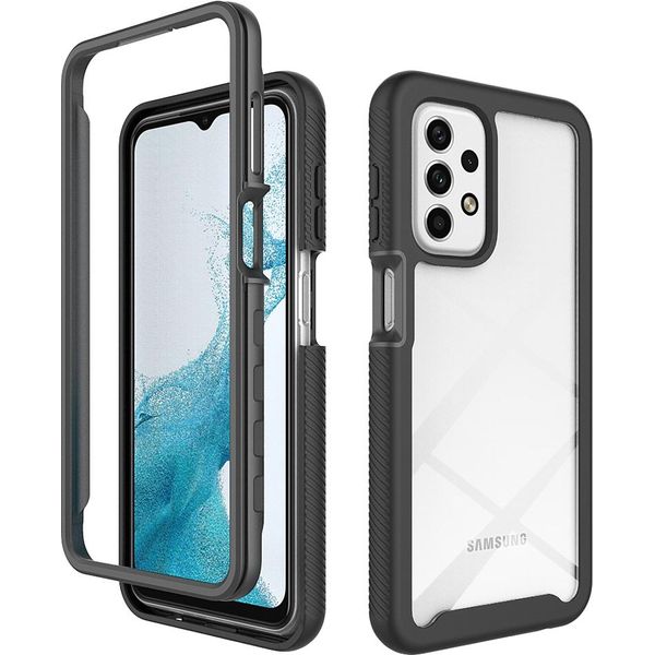 Custodia Galaxy A23 4G, Copertura Posteriore Trasparente Ibrida, Robusto Paraurti In Tpu, Custodia Antiurto Per Samsung Galaxy A23 4G Nero-image