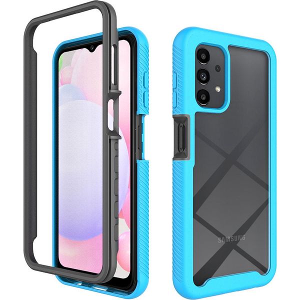 Custodia Galaxy A13 4G, Copertura Posteriore Trasparente Ibrida, Robusto Paraurti In Tpu, Custodia Antiurto Per Samsung Galaxy A13 4G Blu-image