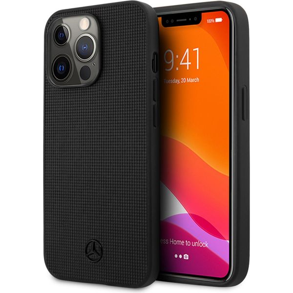 Mercedes Mehcp13Lmblbk Iphone 13 Pro /13 6,1 Czarny/Black Custodia Rigida In Pelle Con Logo In Metallo-image