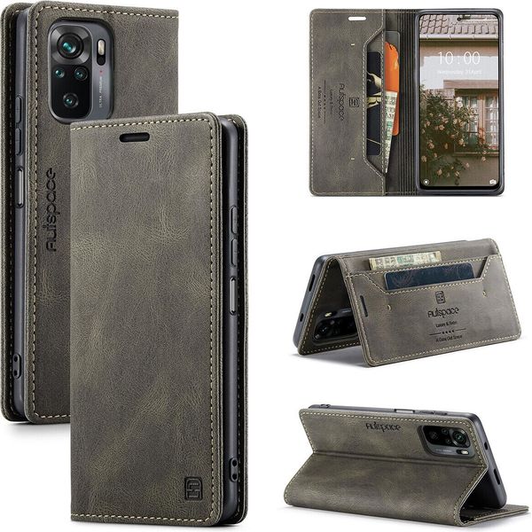 Redmi Note 10 4G Case, Retro Custodia In Finto Cuoio, Stand E Custodia Protettiva Per Xiaomi Redmi Note 10 4G / Note 10S Kupfer-image