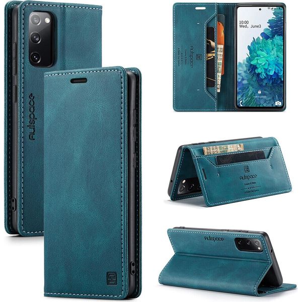 Custodia Per Samsung Galaxy S20 Fe, Custodia Retrò In Finto Cuoio, Supporto E Custodia Protettiva Per Samsung Galaxy S20 Fe 5G Blu-image