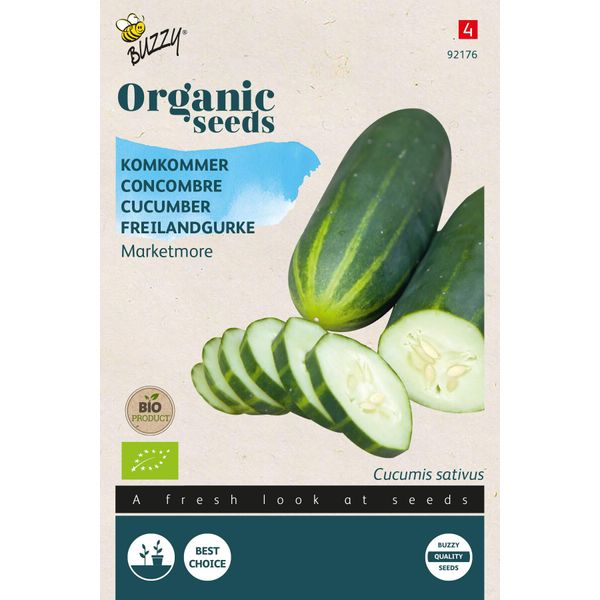 Cetriolo Da Esterno Buzzy Organic Marketmore - Semi Biologici - Circa 1 Gr | Buzzy_92176-image