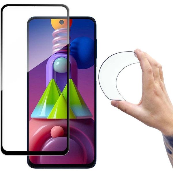 Wozinsky Copertura Completa Flexi Nano Glass Foil Con Cornice Samsung Galaxy M51 Nero-image