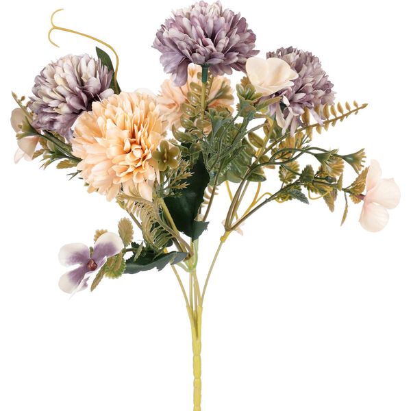 3 Pezzi Fiori Artificiali Fiori Di Seta Ortensia Fiori Artificiali Crisantemo Decorazione Fiori Finti Per Decorazione Da Tavolo Centrotavola Festa Casa Ufficio Vaso Decorazione Da Tavolo (Viola)-image