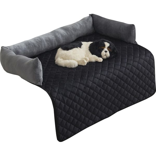 Coperta Per Cani, Coperta Per Cani Fatta A Mano, Tappetino Per Cani, Tappetino Per Animali, Protezione Antiscivolo Per Cani E Gatti (Nero, 75X120 Cm)-image