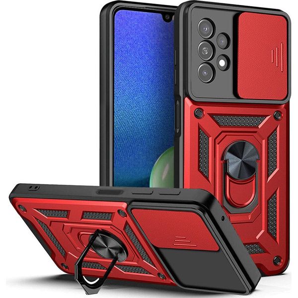 Galaxy A13 4G Custodia Con Anello, Supporto, Protezione Fotocamera, Paraurti In Tpu, Custodia In Silicone Per Samsung Galaxy A13 4G Rosso-image