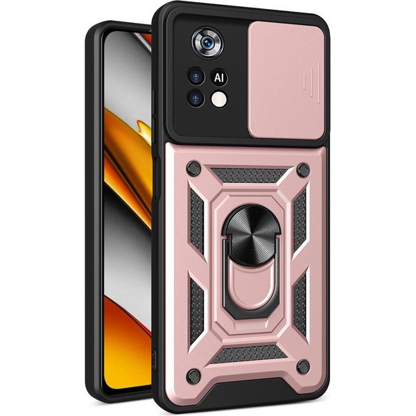 Xiaomi Poco X4 Pro 5G Custodia Con Anello, Supporto, Protezione Della Fotocamera, Paraurti In Tpu, Custodia In Silicone Per Xiaomi Poco X4 Pro 5G Rosa-image