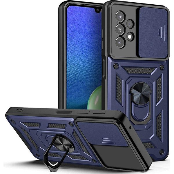 Galaxy A13 4G Custodia Con Anello, Supporto, Protezione Fotocamera, Paraurti In Tpu, Custodia In Silicone Per Samsung Galaxy A13 4G Blu-image