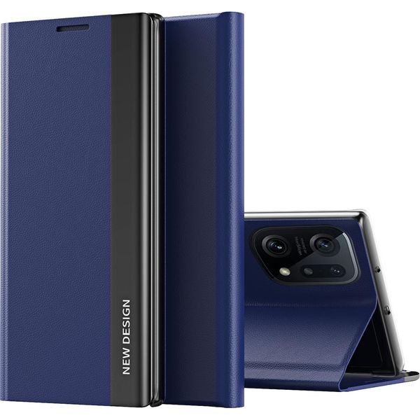 Custodia Oppo Find X5 Pro, Custodia Magnetica In Finto Cuoio Con Funzione Stand Per Oppo Find X5 Pro Blu Navy-image