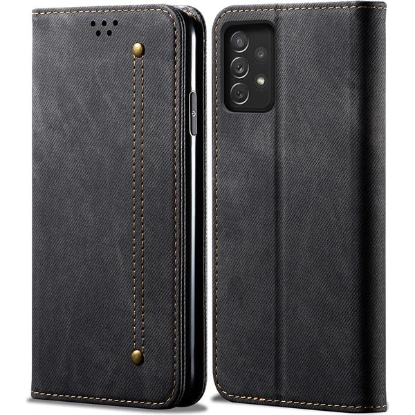Custodia Galaxy A73 5G, Custodia In Pelle A Portafoglio Con Chiusura Magnetica E Supporto Per Samsung Galaxy A73 5G Nero-image