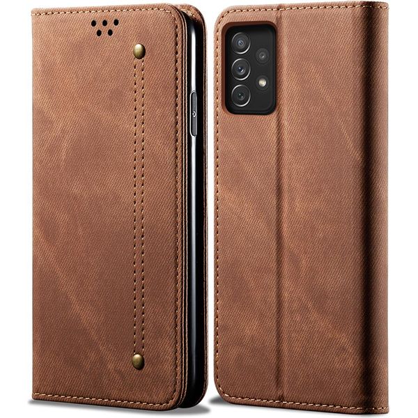 Custodia Galaxy A53 5G, Custodia A Portafoglio In Pelle Con Chiusura Magnetica E Supporto Per Samsung Galaxy A53 5G Marrone-image