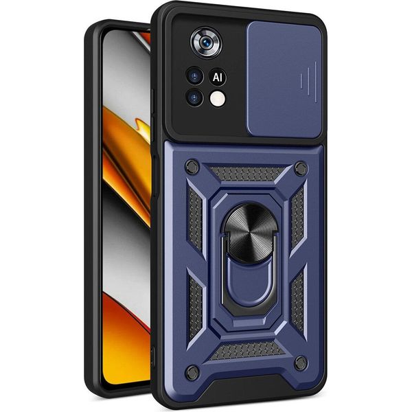 Xiaomi Poco X4 Pro 5G Custodia Con Anello, Supporto, Protezione Della Fotocamera, Paraurti In Tpu, Custodia In Silicone Per Xiaomi Poco X4 Pro 5G Blu-image