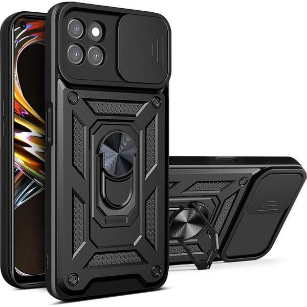 Custodia Realme 8I Con Anello, Supporto, Protezione Fotocamera, Paraurti In Tpu, Custodia In Silicone Per Oppo Realme 8I Nero-image