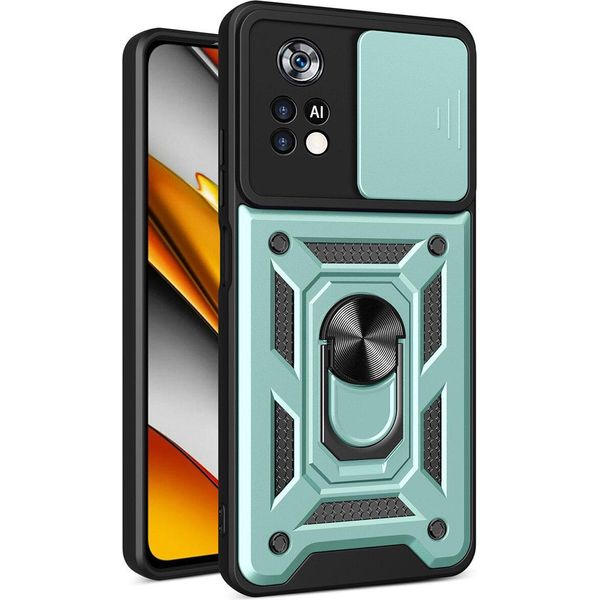 Xiaomi Poco X4 Pro 5G Custodia Con Anello, Supporto, Protezione Fotocamera, Paraurti In Tpu, Custodia In Silicone Per Xiaomi Poco X4 Pro 5G Verde-image