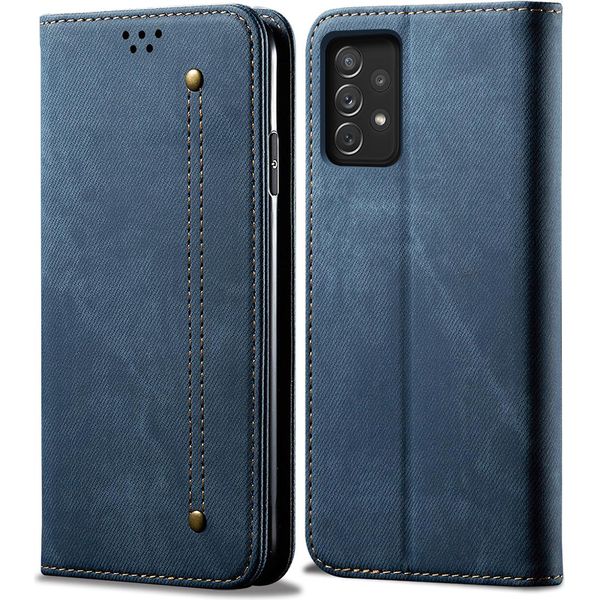 Custodia Galaxy A73 5G, Custodia In Pelle Con Chiusura Magnetica E Supporto Per Samsung Galaxy A73 5G Blu-image