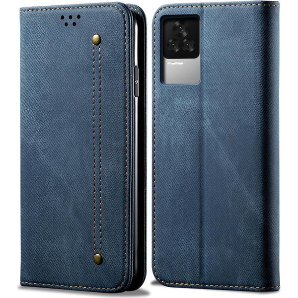 Custodia Redmi K50, Custodia A Portafoglio In Pelle Con Chiusura Magnetica E Supporto Per Xiaomi Redmi K50 Blu-image