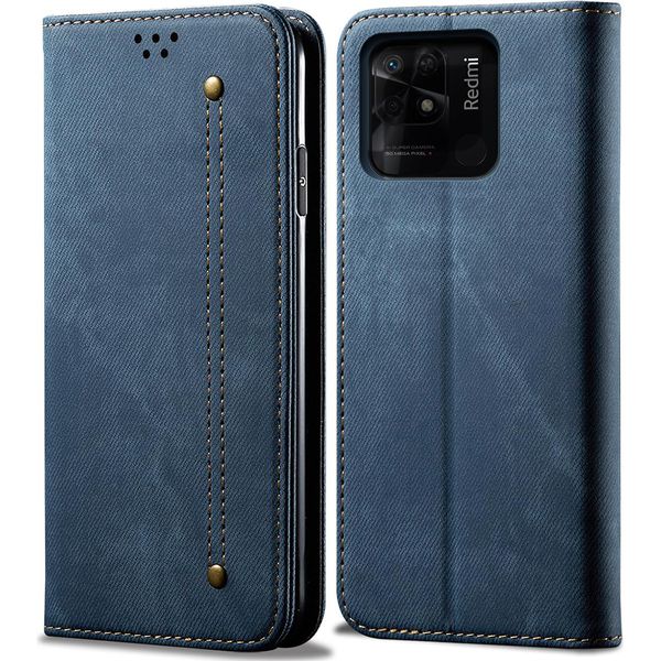 Custodia Redmi 10C, Custodia A Portafoglio In Pelle Con Chiusura Magnetica E Supporto Per Xiaomi Redmi 10C Blu Blu-image