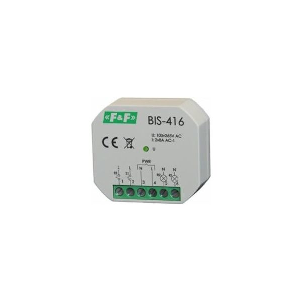 Relè Bistabile Relè A Impulsi Relè A Impulsi Con 2 Circuiti Controllabili Indipendentemente F&F BIS-416 8275-image