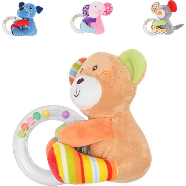 Peluche Lorelli, Anello Con Sonaglio, Giocattolo Da Afferrare, Sonaglio, Peluche, Dalla Nascita Beige-image
