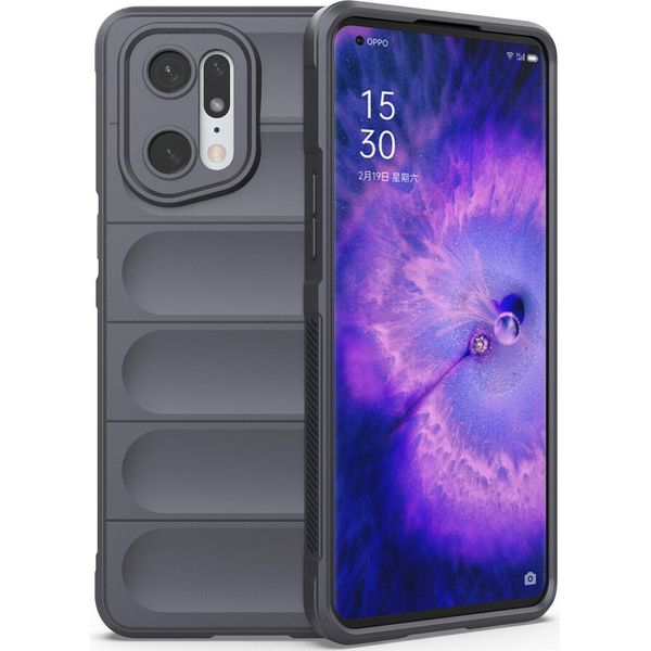 Oppo Find X5 Custodia, Custodia Protettiva In Silicone Tpu Morbido Antiurto Per Oppo Find X5 Grigio Scuro-image