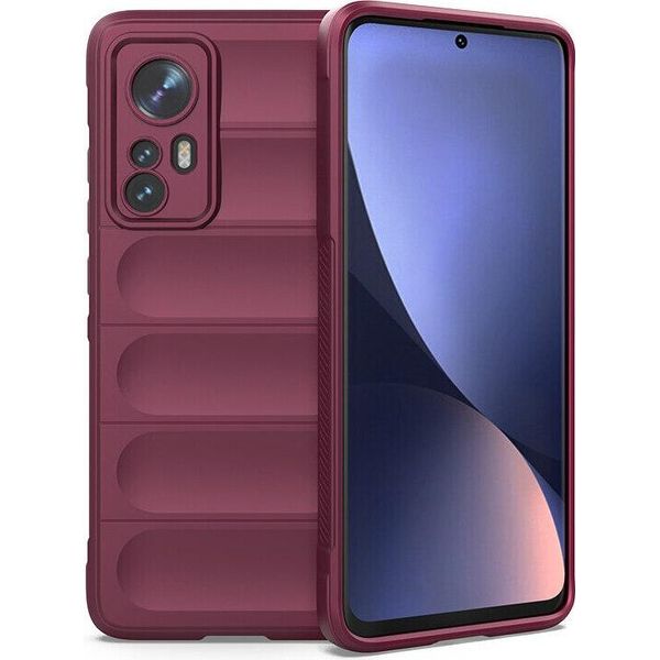 Custodia Xiaomi 12 / 12X, Custodia Protettiva Antiscivolo In Silicone Tpu Morbido Per Xiaomi 12/Xiaomi 12X Bordeaux-image