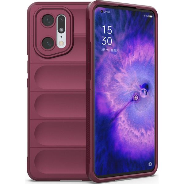 Oppo Find X5 Custodia, Custodia Protettiva In Silicone Tpu Morbido Antiurto Per Oppo Find X5 Borgogna-image