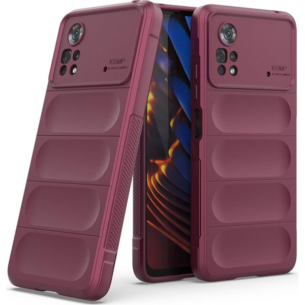 Xiaomi Poco X4 Pro 5G Custodia, Custodia Protettiva Antiscivolo In Silicone Tpu Morbido Per Xiaomi Poco X4 Pro 5G Bordeaux-image
