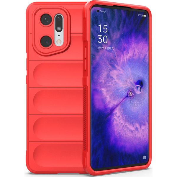 Oppo Find X5 Custodia, Custodia Protettiva In Silicone Tpu Morbido Antiurto Per Oppo Find X5 Rosso-image
