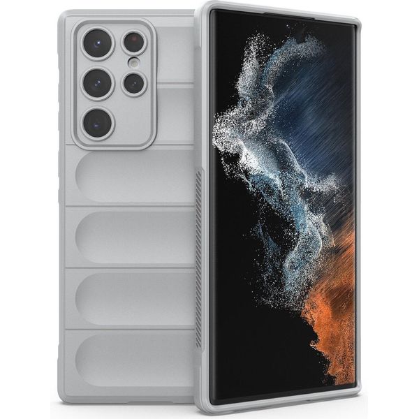 Custodia Per Samsung Galaxy S23 Ultra Soft Tpu Silicone Antiurto Protettivo Grigio-image