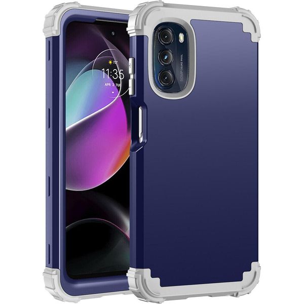 Custodia Per Motorola Moto G 5G 2022 Custodia Ibrida 3In1 Pc E Tpu Antiurto, Resistente Blu-image