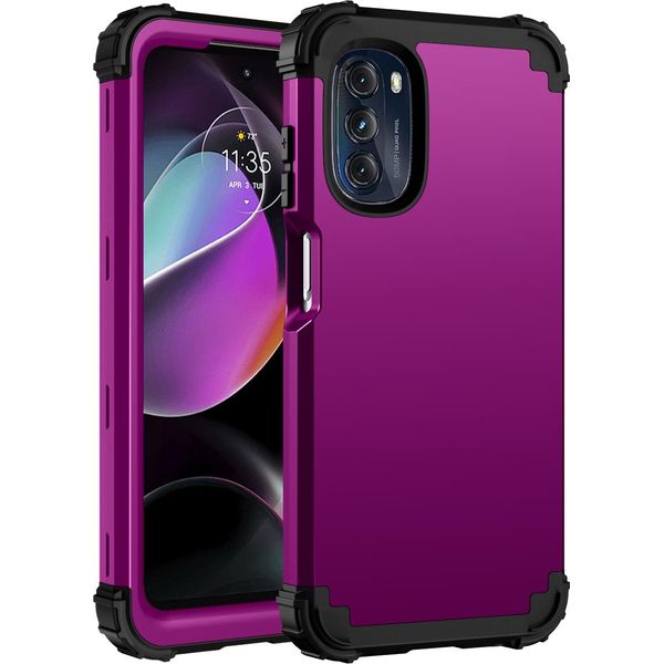 Custodia Per Motorola Moto G 5G 2022 Custodia Ibrida 3In1 Pc E Tpu Antiurto, Resistente Viola-image