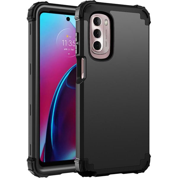 Custodia Per Motorola Moto G Stylus 5G / 4G (2022) Custodia Ibrida 3In1 In Pc E Tpu Antiurto, Resistente, Nera-image