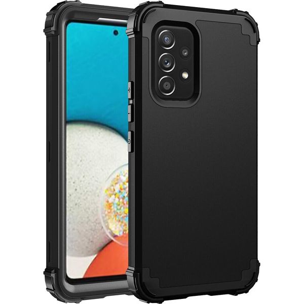 Custodia Per Samsung Galaxy A53 5G Hybrid 3In1 Pc E Tpu Antiurto, Custodia Resistente Nera-image