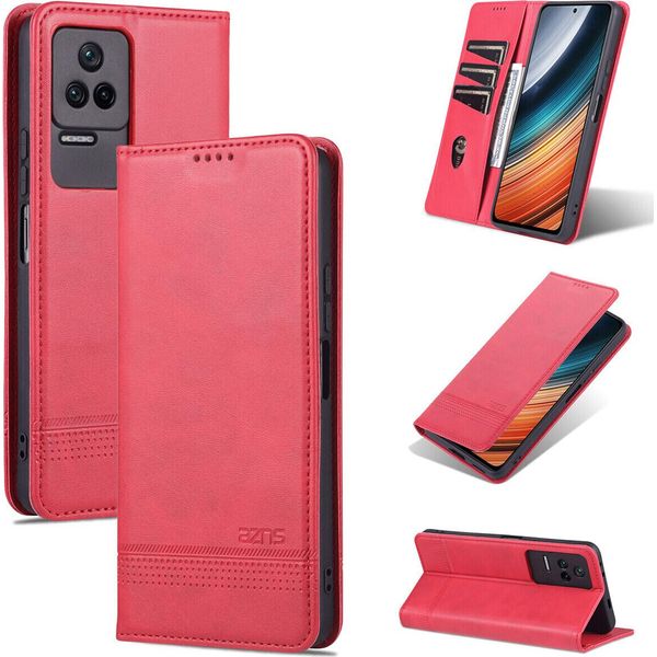 Custodia Redmi K50 Pro, Portafoglio Con Chiusura Magnetica E Supporto, Custodia In Pelle Flip Per Xiaomi Redmi K50 / K50 Pro Rosa-image