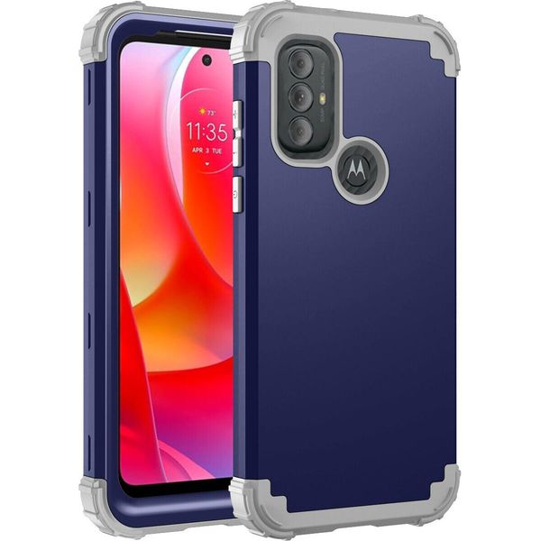Custodia Per Motorola Moto G Power (2022) Custodia Ibrida 3In1 In Pc E Tpu Antiurto, Resistente Blu-image