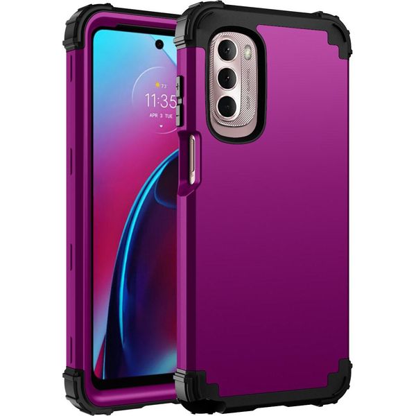 Custodia Per Motorola Moto G Stylus 5G/4G (2022) Custodia Ibrida 3In1 In Pc E Tpu Antiurto, Resistente Viola-image