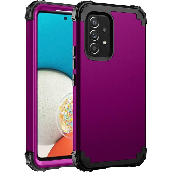 Custodia Per Samsung Galaxy A53 5G Hybrid 3In1 Pc E Tpu Antiurto, Custodia Resistente Viola-image