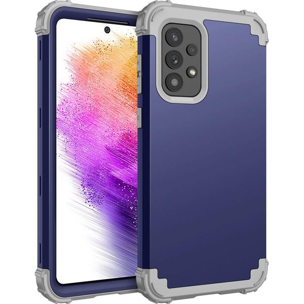 Custodia Per Samsung Galaxy A73 5G Hybrid 3In1 Pc E Tpu Antiurto, Custodia Resistente Blu-image